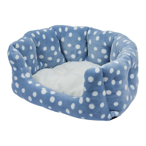Blue Spotty Clamshell Cat Bed – Cozy Hideaway for Cats